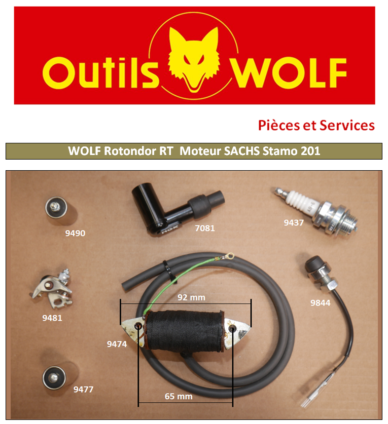 Outils WOLF Rotondor RT - Bobine d'allumage, rupteur, condensateur,  extracteur